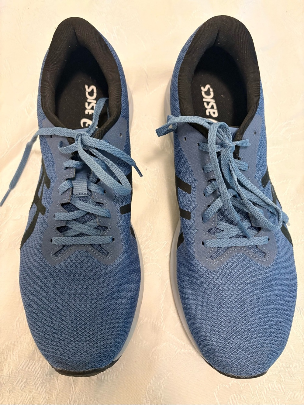 Asics Light Blue Mesh Lace-Up Sneakers with Black Accents